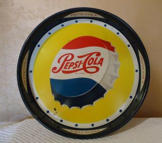 1950s Vintage Mexican Pepsi - Cola Tin Tray Advertisign Tin Sign Soda Logo Mexico