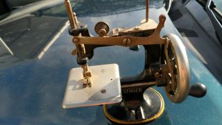 Vintage Miniature Hand Crank Singer Sewing Machine - -