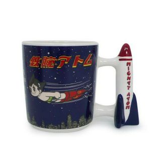 Mighty Atom Astro Boy Mug Cup Rocket Hundle D3in X H3.  5in Rare Osamu Tezuka