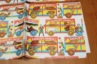 Vintage Barnums Animals Crackers Gift Wrap 29 Square Feet 40x30 " & 20x30 " Sheets