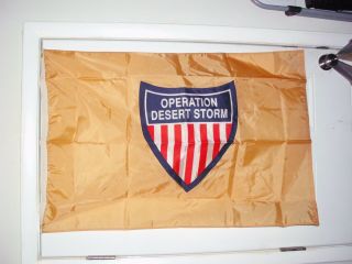 Vintage Operation Desert Storm Shield Military Flag 28x41 Us Flag & Signal Co
