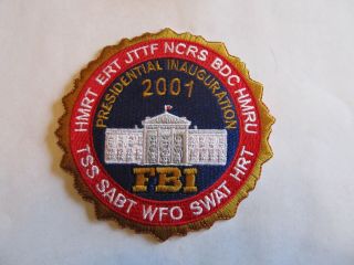Fbi Police Inauguration Task Force 2001 Patch Obsolete