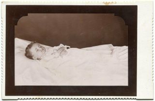 Post Mortem Baby Girl 1890s Cabinet Card Photo