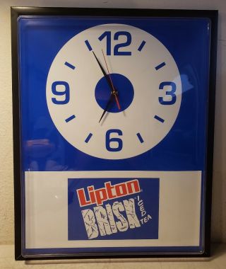 Lipton Brisk Iced Tea Hanging Wall Clock 20  X 16  Beverage/soda/logo Large