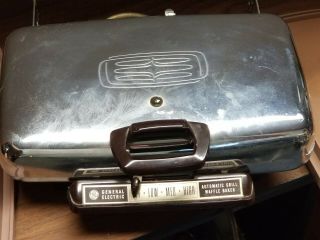 Ge General Electric Vintage Chrome Waffle Maker/grill Made In Usa Cat No 24g44t