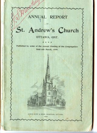 1899 Annual Report Of St.  Andrew 