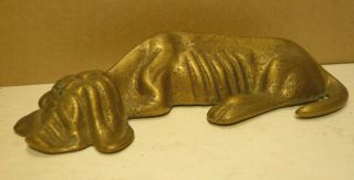 Vintage Solid Brass Bloodhound Dog Table Top Sculpture Decorative Collectible