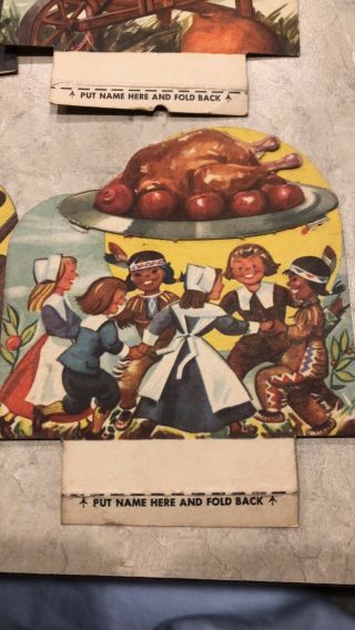 Rare Vintage Coca Cola Bottling Co.  Thanksgiving Place cards “turkey Time” 2