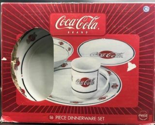 Collectable Coca Cola Brand 16 Piece Stoneware Set