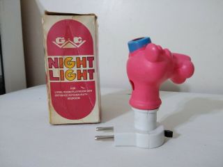 VINTAGE 70 ' s PINK PANTHER HEAD MINI LAMP GIANT LUX TAIWAN RARE 2