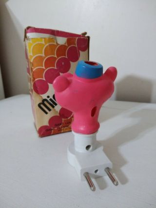VINTAGE 70 ' s PINK PANTHER HEAD MINI LAMP GIANT LUX TAIWAN RARE 3
