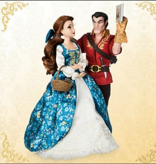 Nib Disney Fairytale Designer Limited Edition Belle And Gaston Doll Set