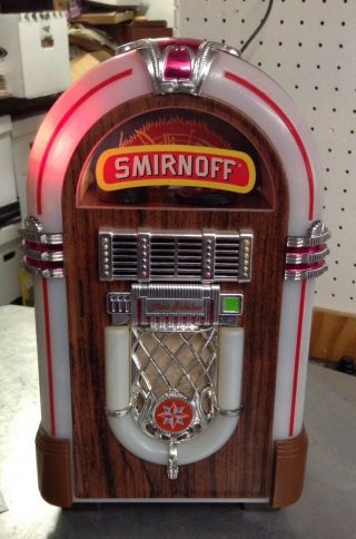 Vintage Smirnoff Vodka Mini Jukebox Am/fm Radio Cassette Tape Player Bank