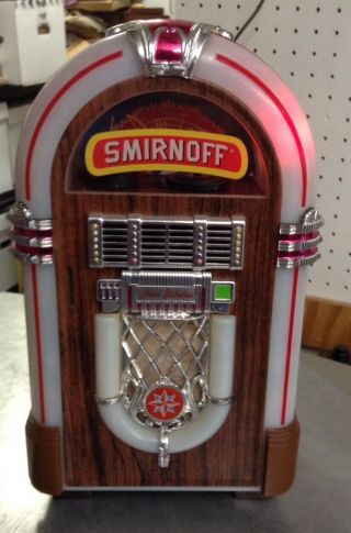 Vintage Smirnoff Vodka Mini Jukebox AM/FM Radio Cassette Tape Player Bank 2