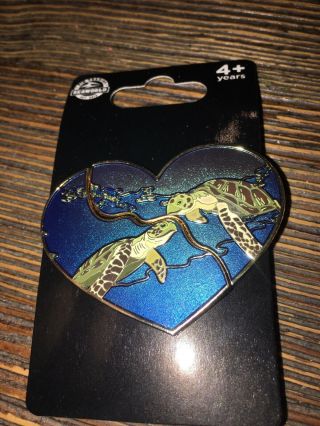 Seaworld Turtle 2 Pin Heart Ser - On Card