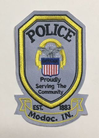 Modoc Indiana Police In Shoulder Patch