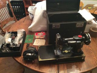 1935 Ad Singer 221 - 1 Featherweight,  Case,  Tray,  One