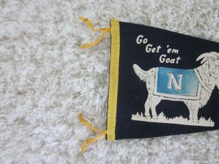 1930s United States Naval Academy Goat Illustrated WOOL College Football Pennan 2