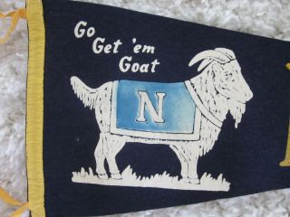 1930s United States Naval Academy Goat Illustrated WOOL College Football Pennan 3