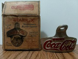 " The Starr X " Coca Cola Stationary Bottle Opener -