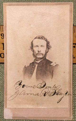 Civil War Cdv Photo Union Soldier 14th Army Corps Ohio,  Signed