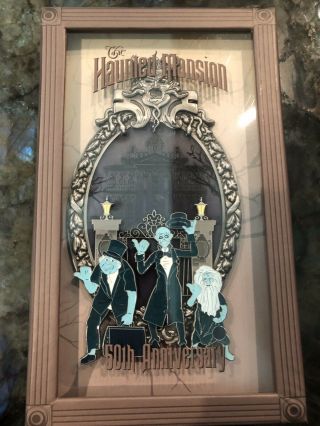 Disney D23 Expo 2019 Wdi Haunted Mansion 50th Anniversary Crest Le 250 Jumbo Pin