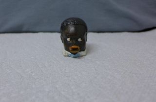 Sewing German Figural Tape Measure Head Porcelain Young Black Man