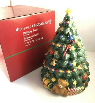 Nikko Christmas Holiday Tree Cookie Jar Christmas Tree Box