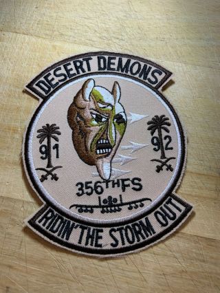 1991/92 Desert Storm? Us Air Force Patch - 356th Fs Desert Demons - Usaf