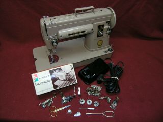 1952 Singer 301a Slant Sewing Machine W/pedal/buttonholer/attachments