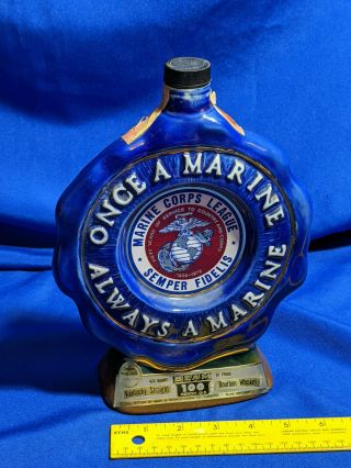 1975 Jim Beam Once A Marine Always A Marine Semper Fidelis Decanter Bottle Empty