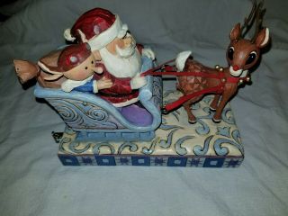 Jim Shore Rudolph The Red Nose Reindeer Traditions Deluxe Musical Figurine 2008