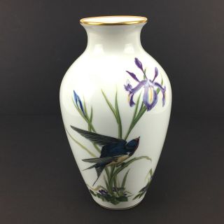 Franklin Porcelain The Meadowland Bird Vase Basil Ede Limited Edition 1980