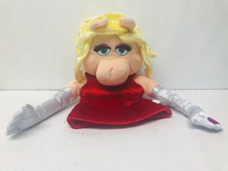 Muppets Hand Puppet Fao Schwarz Miss Piggy Red Dress Plush Toys R Us Muppet Toy