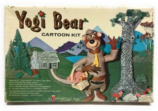 Vintage 1962 Yogi Bear Hanna Barbera Colorforms Cartoon Playset USA 2