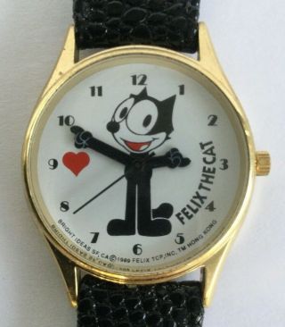 Vintage Felix The Cat Wrist Watch 1989 Hong Kong Non Running Needs Battery As - Is
