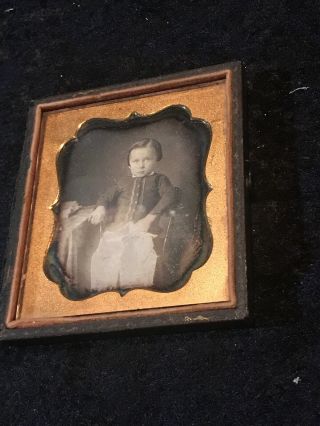 1/6 Plate Daguerreotype Of A Young Boy W/ And Precious Face