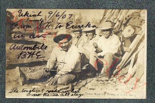 California Indian Making Money From Clam Shells - Circa 1907 Rppc Photo Grade 4