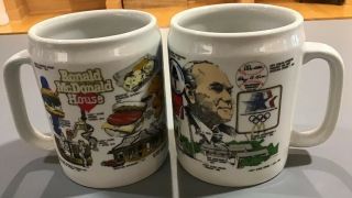Set Of 2 Ronald Mcdonald House 1974 - 1984 Ray Kroc 20oz Coffee Mug Cup