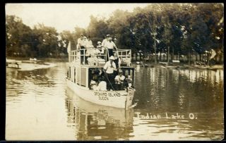 Rrpc Real Photo Postcard Indian Lake Ohio Logan County 1912
