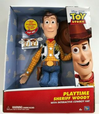 Disney Pixar Toy Story Playtime Sheriff Woody W/ Interactive Cowboy Hat