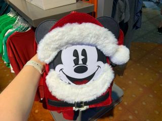 Disney Parks Santa Mickey Mouse Christmas Loungefly Backpack