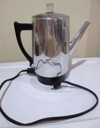 Vtg Mid - Century Westmark By West Bend 9 Cup Electric Percolator Coffee Pot 1839