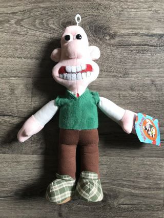 Vintage 1989 Wallace & Gromit Wallace Plush With Tag