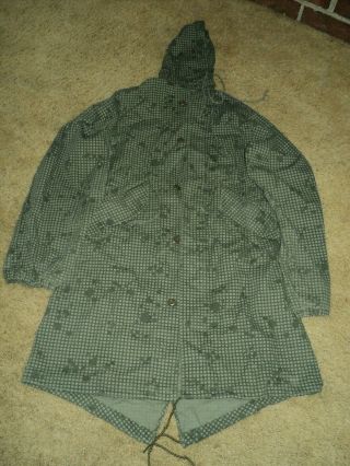 Vintage Authentic Us Military Issue Night Camo Desert Parka X - Small