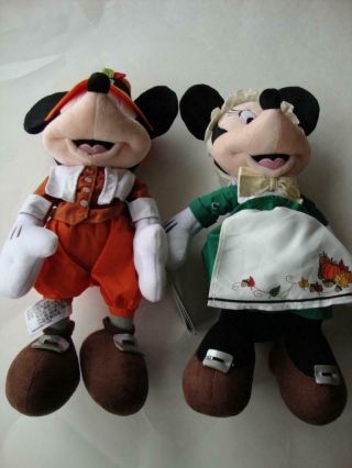 Disney Parks Thanksgiving 2019 Mickey & Minnie Mouse Pilgrim Plush Toy - Nwt