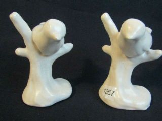 Vintage Pottery White Song Birds On Tree Branches