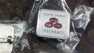 State Farm Insurance Auto Life Fire Pin Silvertone