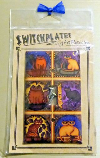Colorful Cat Switch Plate By Art Plates Handmade