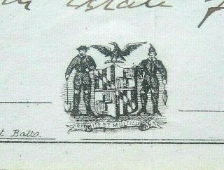 1876 First National Bank Frederick MD - 2 Checks,  Lady Liberty,  Crest,  IR 3